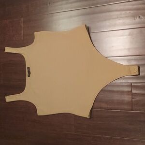Banana Republic Tan Nude Square Neck Stretch Bodysuit Size Large